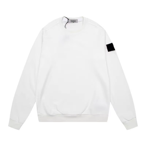 Sudadera Clásica Casual de Color Liso con Manga Regular, Unisex, Oversize, de Punto para Otoño, con Insignias en el Cuello, Modelo Igual para Parejas - Product Image 3