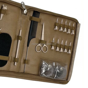 Hot Selling Nude Brown Custom Logo Surgical Grade Stainless Steel Hair Extension <b>Pliers</b> Tools Kit <b>Set</b> with Nude Brown Case - Product Image 5