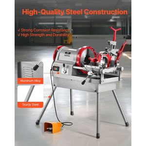 750W 28RPM Electric Pipe Threader Machine Power <b>Tool</b> for 1/2 2 Inch Pipes <b>Threading</b> & Cutting Pedal Operated - Product Image 4