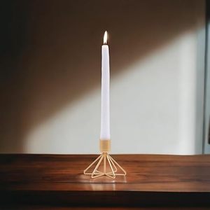 Porte-bougie de table moderne et minimaliste en fer doré, fait main, durable, écologique, idéal pour la maison, les mariages et les cadeaux festifs - Product Image 6