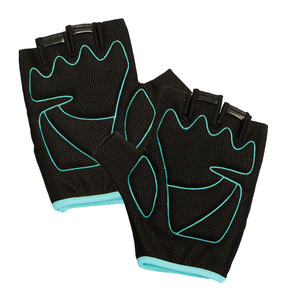 Gants de musculation unisexes respirants en néoprène avec support pour les poignets, paume antidérapante, fermeture auto-agrippante, noir et vert sarcelle - Product Image 4