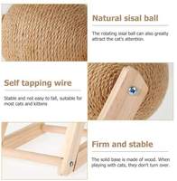 Jouet interactif pour chat en sisal à livraison rapide, boule à gratter en bois massif, jouet d'exercice pour chat d'intérieur