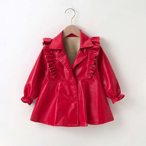 Veste coupe-vent en cuir PU rouge et noir pour bébé fille 2026 – Vêtements pour enfants, blousons pour filles, articles très demandés - Product Image 6