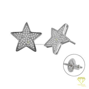 Boucles d'oreilles classiques en moissanite et diamant, en argent sterling 925, serties de pierres, bijoux intemporels et élégants pour femmes - Product Image 3