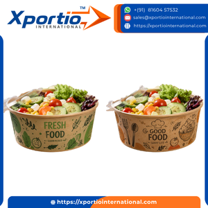 New Launched 500ml Custom Printed Eco-Friendly Disposable Large Round Paper Salad <b>Bowl</b> with Lid Colorful Design for Party Use - Product Image 5