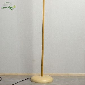 Lampe de sol classique en bambou naturel, faite à la main, écologique, avec abat-jour cylindrique doux pour la décoration de la maison - Product Image 6