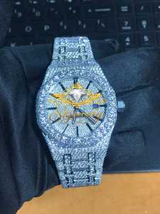 Montre Moissanite Iced Out avec bracelet en acier inoxydable, étanche, pour homme, bijoux vintage tendance - Product Image 5