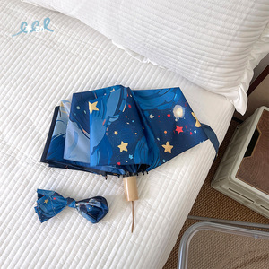 Van Gogh's Cute Cat Cartoon Manual Folding <b>Umbrella</b> for Women & Children Party Use Portable Dual-Use Sunshade with UV Protection - Product Image 6