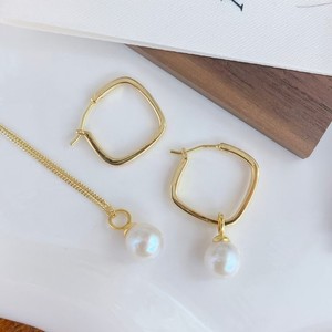 Pendientes de Perlas de Agua Dulce de Alta Gama, Geométricos, con Temperamento Natural y Exquisito de Zhuji, Multiusos - Product Image 1