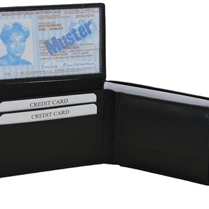 <b>Men's</b> Genuine Leather Bifold <b>Wallet</b> RFID Blocking Slim Card Holder Short Fold Closure Minimalist Design - Product Image 1