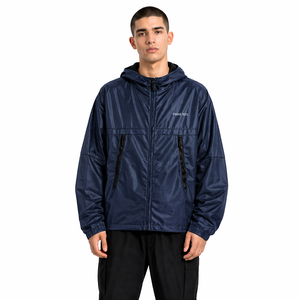 Wholesale Custom <b>Black</b> Hooded Nylon <b>Windbreaker</b> Jacket Waterproof Zip Up Streetwear Y2K OEM Supplier men's jackets USA - Product Image 5