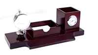Organizador de Escritorio Metálico Premium con Portalápices, Soporte Decorativo para Tarjetas, Regalo Corporativo, Exhibición de Oficina