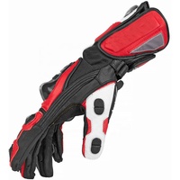 Guantes Deportivos de Motocross de Cuero Genuino, Compatibles con Pantalla Táctil, Dedos Completos, Impermeables, Transpirables y Ligeros