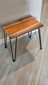 <b>Resin</b> & Wooden <b>Table</b> <b>Top</b> With Stones in Clear Epoxy <b>Resin</b> River Customized Home Office and Restaurant Decorative - Product Image 3
