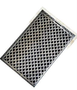 Plateau de service indien de luxe fait main en résine osseuse incrustée, taille et couleur personnalisables, multi-usages pour hôtels, restaurants, décoration intérieure, dernière nouveauté - Product Image 3