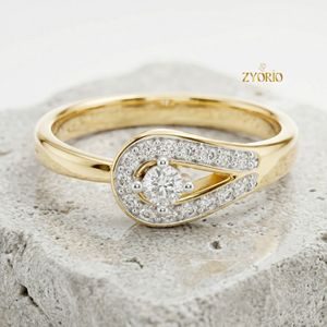 Bague en diamant rond en or 18 carats, diamant cultivé en laboratoire, halo torsadé, bijoux de fiançailles et de mariage pour femmes - Product Image 3