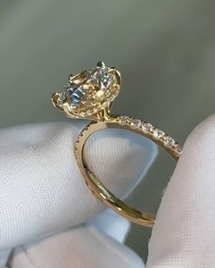 3CT Lab Grown Diamond Engagement <b>Ring</b> for Women | Luxury 18K Gold Brilliant Cut Diamond Wedding <b>Ring</b> IGI Certification Diamonds - Product Image 4