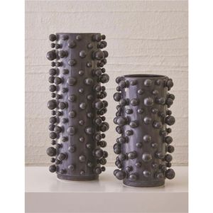 Jarrón de Metal Industrial Hecho a Mano, Diseño Nórdico con Tachuelas, Centro de Mesa Cilíndrico Alto para Bodas, Hoteles, Decoración de Escritorio - Product Image 1