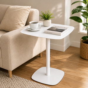 Elegant Black Powder Coated Metal <b>Side</b> <b>Table</b> <b>Compact</b> Coffee End <b>Table</b> for Living Room Bedroom Balcony Lounge Office Furniture - Product Image 1