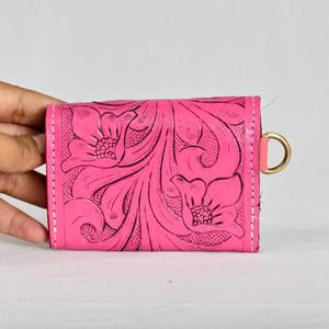 Tarjetero Plegable Rosa Auténtico con Cierre de Botón, Diseño de Dibujos Animados, Cartera Corta de Moda para Mujer - Product Image 5