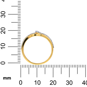 Anillo de Diamantes Joyful Wavy Beauty, Elegante Anillo Infinito de Oro con Piedras Redondas Brillantes Cultivadas en Laboratorio, Diseño Cruzado - Product Image 4