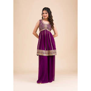 Ensemble de costume pour femme, vêtements de soirée, broderie, fil et paillettes - Product Image 3