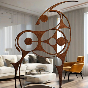 Zodiac Bull Copper Idol (Taurus) hecho a mano Art Deco tallado latón Tigre elegante decoración de Mesa para el hogar cumpleaños Diwali boda - Product Image 2