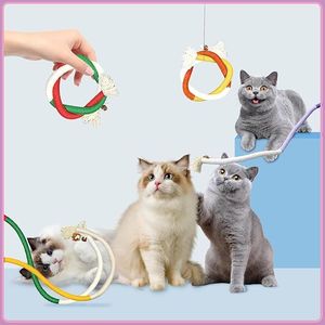 Jouets à mâcher pour animaux de compagnie en corde de coton de 27,55 pouces, aux couleurs contrastées orange, jaune et beige, sûrs et stimulants pour soulager l'ennui - Product Image 2