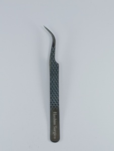 Professional Black Diamond Textured Stainless Steel <b>Eyelash</b> Extension Tweezers High Precision Curved Lash <b>Applicator</b> Tweezers - Product Image 1