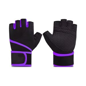 Guantes de Levantamiento con Ribete Morado, Guantes Acolchados para Entrenamiento Físico y Yoga para Mujer, Fabricante Personalizado - Product Image 1