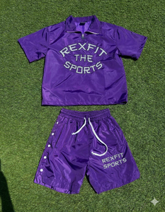 Conjunto Deportivo Rexfit para Hombre, Chaqueta Cortavientos Reflectante, Pantalón Corto de Verano, Conjunto Deportivo Completo con Cierre, Venta al Por Mayor - Product Image 1