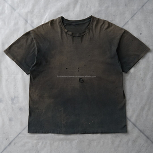 <b>Men's</b> Gray O-Neck Short Sleeve T-<b>Shirt</b> 100% Cotton Jersey Knitted Casual Regular Fit <b>Skulls</b> Front High Street Anti-Shrink 300g - Product Image 5
