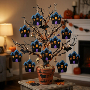 Adornos de Fieltro de Lana Ecológicos al por Mayor para Halloween, Casitas Miniatura Hechas a Mano, Decoración para Fiestas y Festivales - Product Image 4