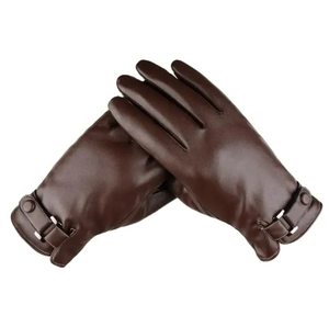leather <b>gloves</b> womens sheepskin fashion autumn and winter plush thickened warm <b>touch</b> <b>screen</b> drivin - Product Image 2