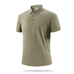 Polo de golf pour homme à séchage rapide, col montant, haut de sport décontracté - Product Image 2