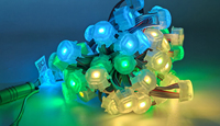 Guirlandes lumineuses intelligentes pour toit de parc d'attractions, lumières LED RGBW IP67 à pixels, décoration extérieure permanente de Noël