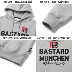 <b>Wholesale</b> Men's Heavyweight 450gsm <b>80</b>% <b>Cotton</b>/<b>20</b>% <b>Polyester</b> XL Pullover <b>Hoodie</b> Pocket Custom Graphic Streetwear OEM Silk Screen - Product Image 4