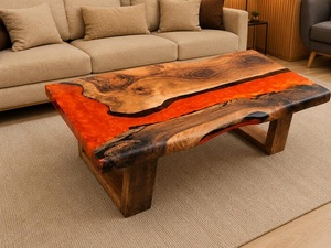 Factory Direct Custom Wood Resin <b>Epoxy</b> <b>Table</b> Handmade Live Edge River Dining <b>Table</b> Luxury Solid Wood Furniture for Home - Product Image 2