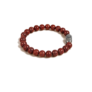 Bracelet Bouddha en perles de grès doré de haute qualité, cadeau romantique, bijou de charme tendance pour hommes et femmes, énergie et méditation - Product Image 3