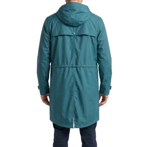 Veste imperméable vert-bleu foncé avec poches à rabat profondes, en polyuréthane respirant et résistant à l'eau, pour l'extérieur urbain - Product Image 2