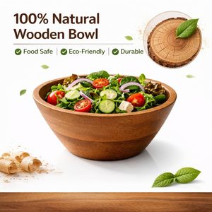 Tazón de Madera para Ensaladas, para Mezclar Masa, Refrigerios, Frutas, Cereales y Sopa (15.2 cm de Diámetro, 7.6 cm de Altura) - Product Image 4
