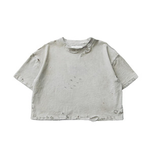 Camisetas de algodón pesado con lavado ácido y efecto desgastado para hombre, estilo streetwear, corte cropped y oversize. - Product Image 2