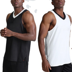<b>Men's</b> <b>Black</b> V-Neck Sleeveless <b>Tank</b> <b>Top</b> Breathable Knitted Casual Wear - Product Image 2