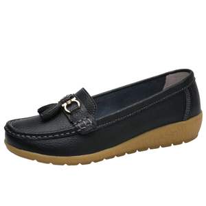 Chaussures pour femmes à bout rond en cuir véritable, confortables et tendance, vente en gros, fabricant, approvisionnement mondial - Product Image 6