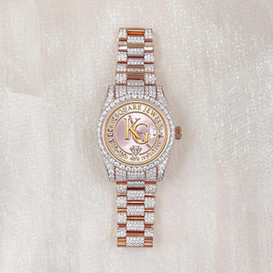 นาฬิกาข้อมือ KG Square Jewels หรูหรา ระบบจักรกล สแตนเลสสตีล สีโรสโกลด์ ประดับเพชร สายขนาด 20 มม. สไตล์ฮิปฮอป วินเทจ โมเดิร์น - Product Image 5
