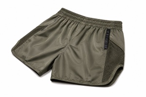 Shorts de MMA Verde Oliva para Mujer, 100% Poliéster, Secado Rápido, Diseño con Paneles de Malla, Corte Regular, Ropa de Artes Marciales - Product Image 3