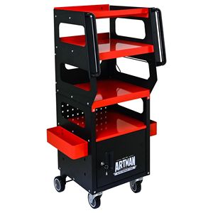 Carrello Diagnostico Multiuso a 4 Livelli in Colori Nero e Rosso - Product Image 4