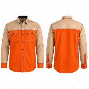 Resistant Fireproof OEM D2E3 FR High Heat Molten Metal Splash Protective <b>Welding</b> <b>Shirt</b> Anti-static Breathable Cotton - Product Image 1
