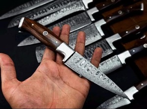 Ensemble de couteaux de cuisine professionnels en acier Damas avec manche en bois, ensemble de couteaux Damas multi-usages pour la cuisine et la découpe des aliments - Product Image 2