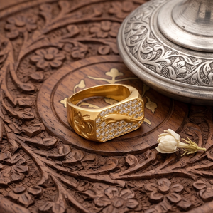 DIVYORO <b>SOVEREIGN</b> PANTHER Men's Classic Gold Plated Copper & Brass <b>Ring</b> for Festive Occasions - Product Image 4